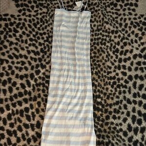Zara Blue and White Striped Dress